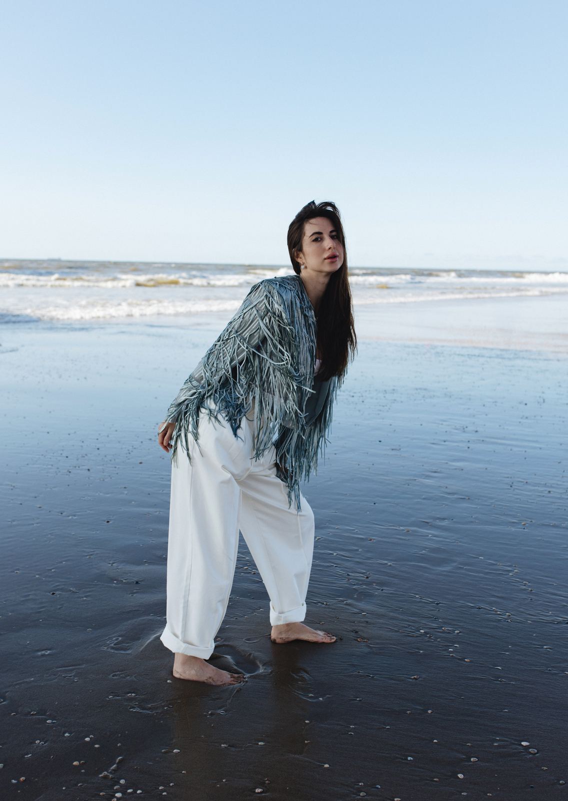 Fashion portrait on the beach